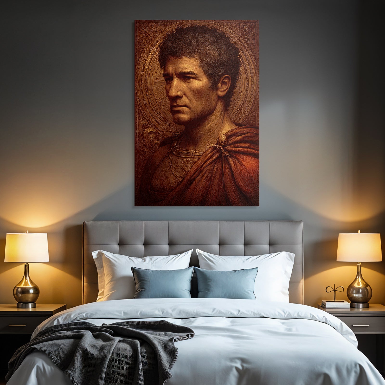 Stylisierte Portraet Eines Historischen Mannes Mit Em Erscheinungsbild