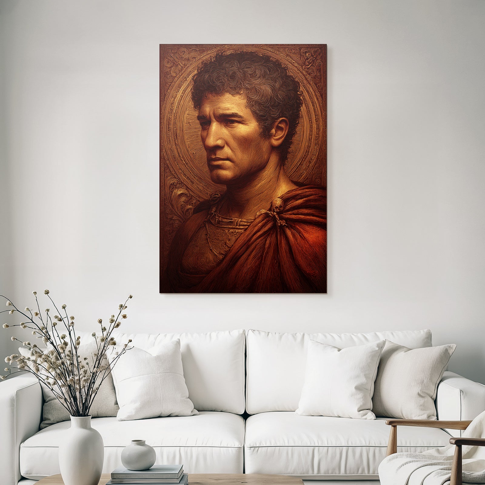 Stylisierte Portraet Eines Historischen Mannes Mit Em Erscheinungsbild