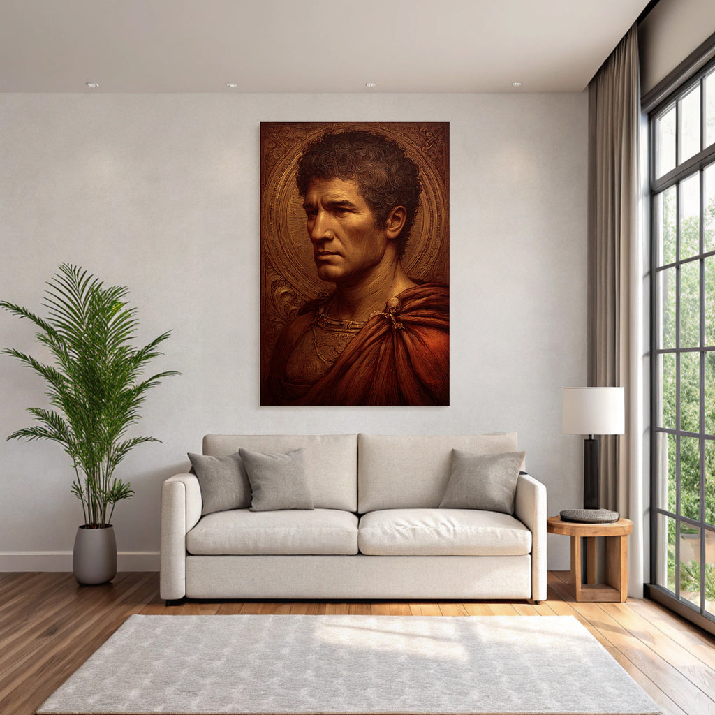 Stylisierte Portraet Eines Historischen Mannes Mit Em Erscheinungsbild