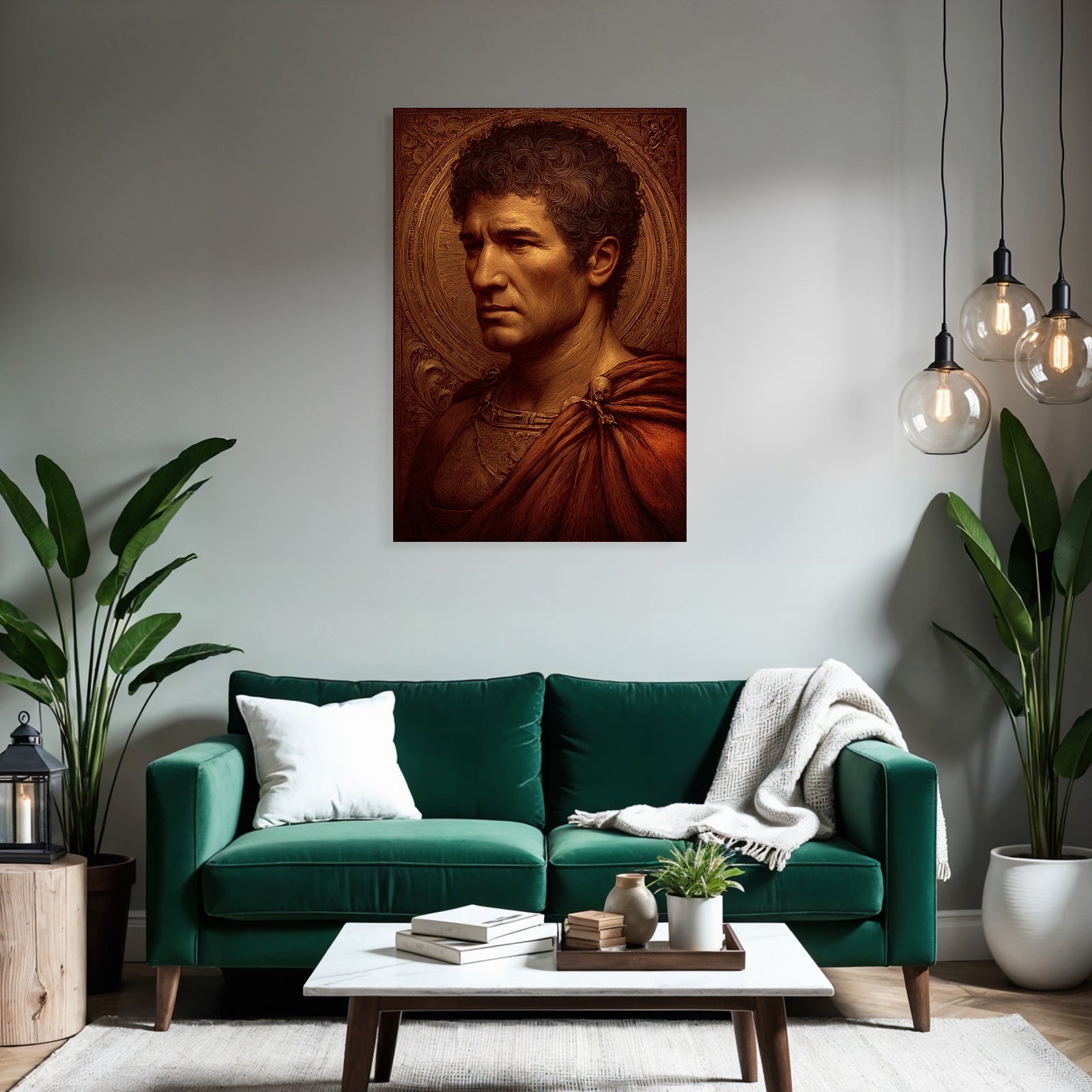 Stylisierte Portraet Eines Historischen Mannes Mit Em Erscheinungsbild