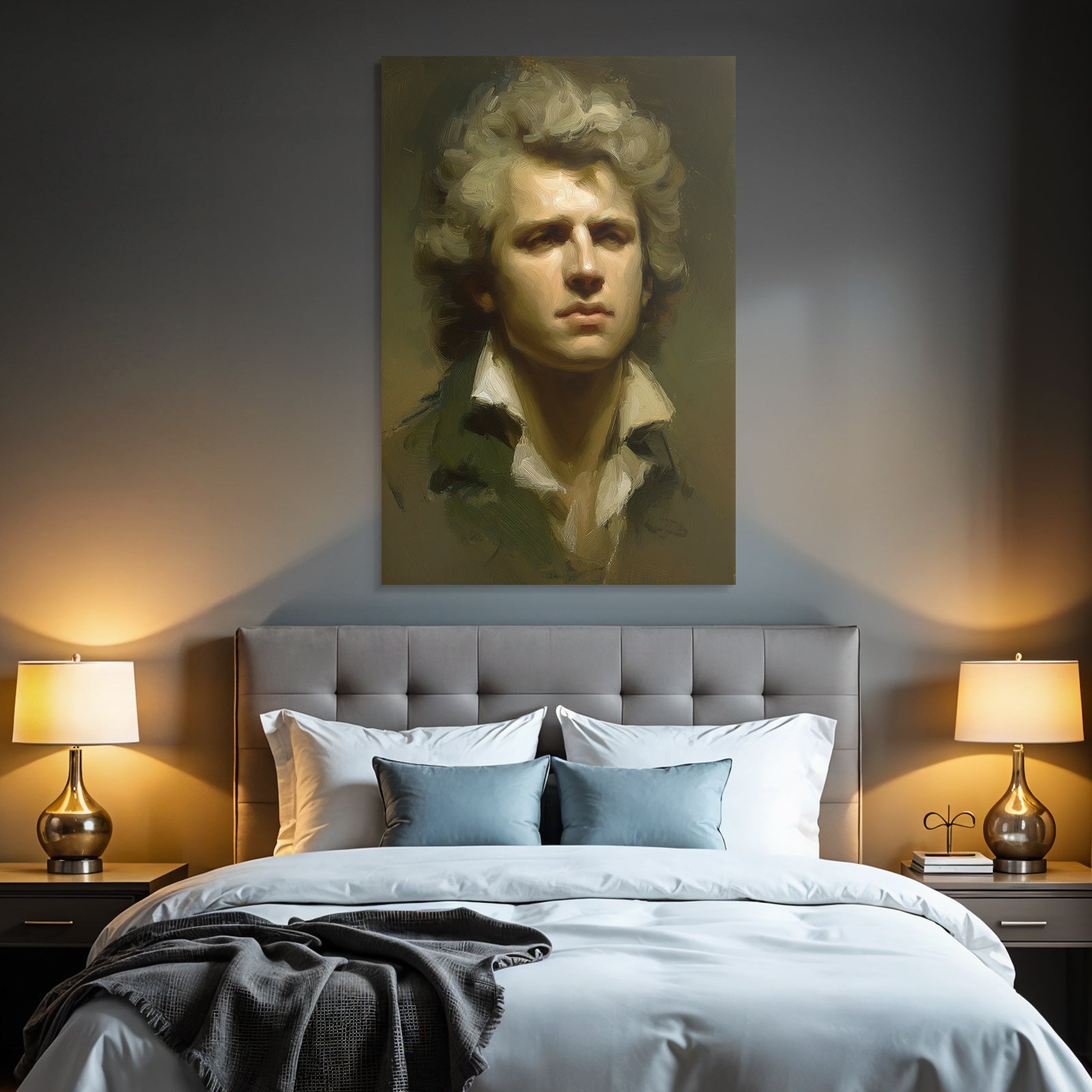Stylisierte Portrait Eines Jungen Mannes Mit Intensivem Ausdruck