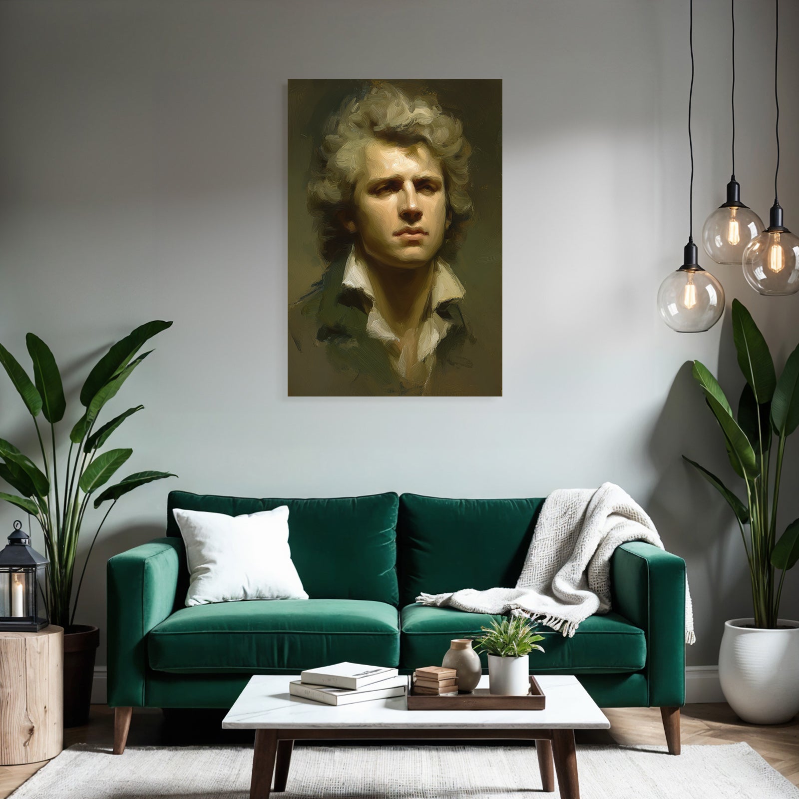 Stylisierte Portrait Eines Jungen Mannes Mit Intensivem Ausdruck