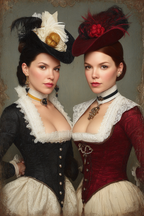 Vintage Frauen Mode 19 Jahrhundert Mit Hueten | Klassisch | Einrichtungsstile
