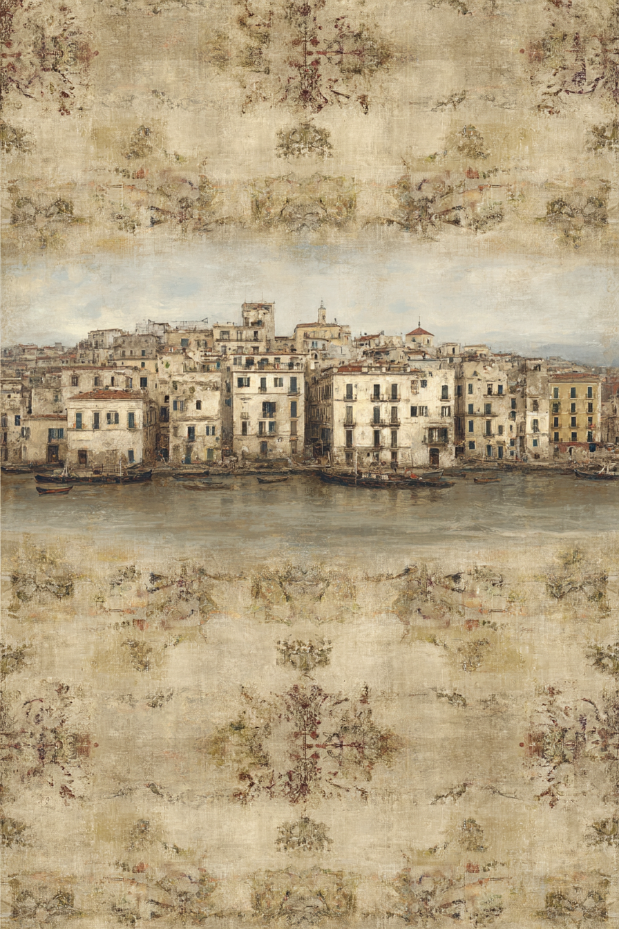 Wasserfront Stadt Dorf Mit Architektur Kunstwerk | Klassisch | Einrichtungsstile