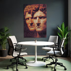 Two Stylized Human Faces Artwork Emotional Representation