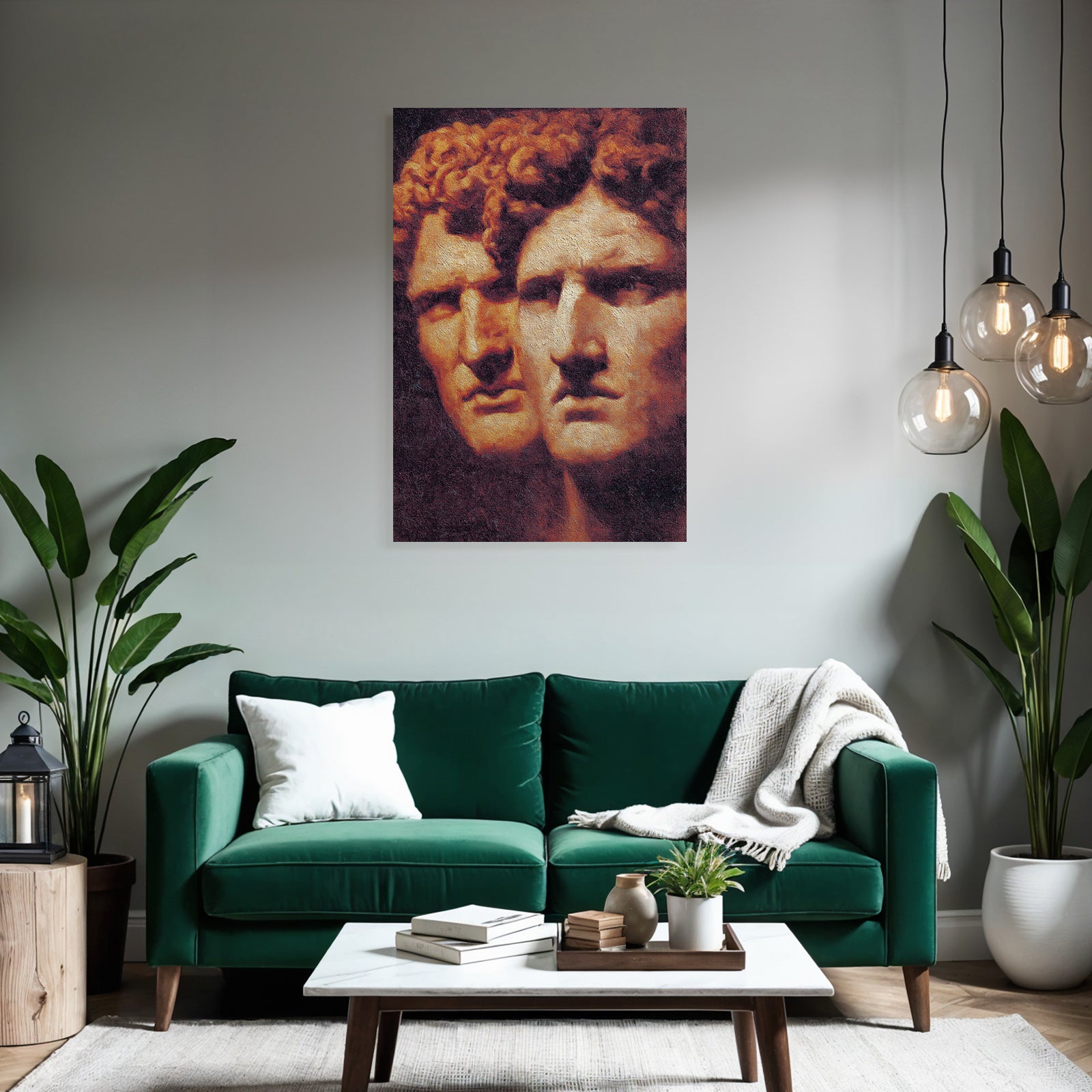 Two Stylized Human Faces Artwork Emotional Representation