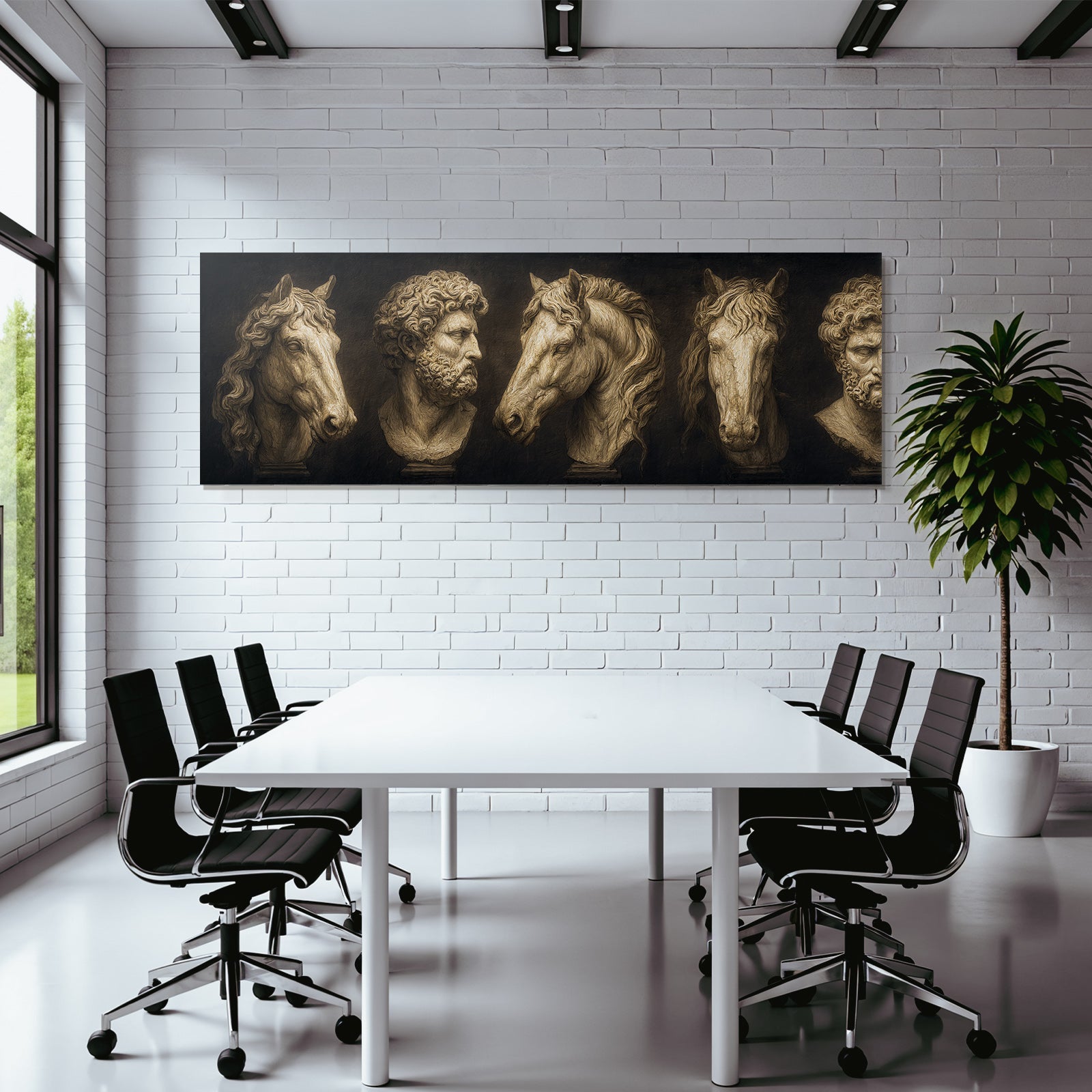 Buesten Kunstwerk Mensch Und Pferd Staerke Und Anmut