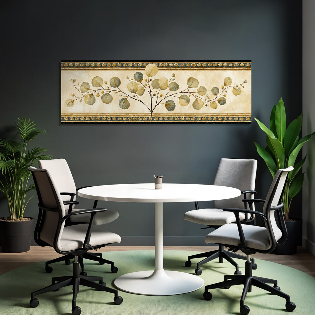 Decorative leaf design vintage style with textured background