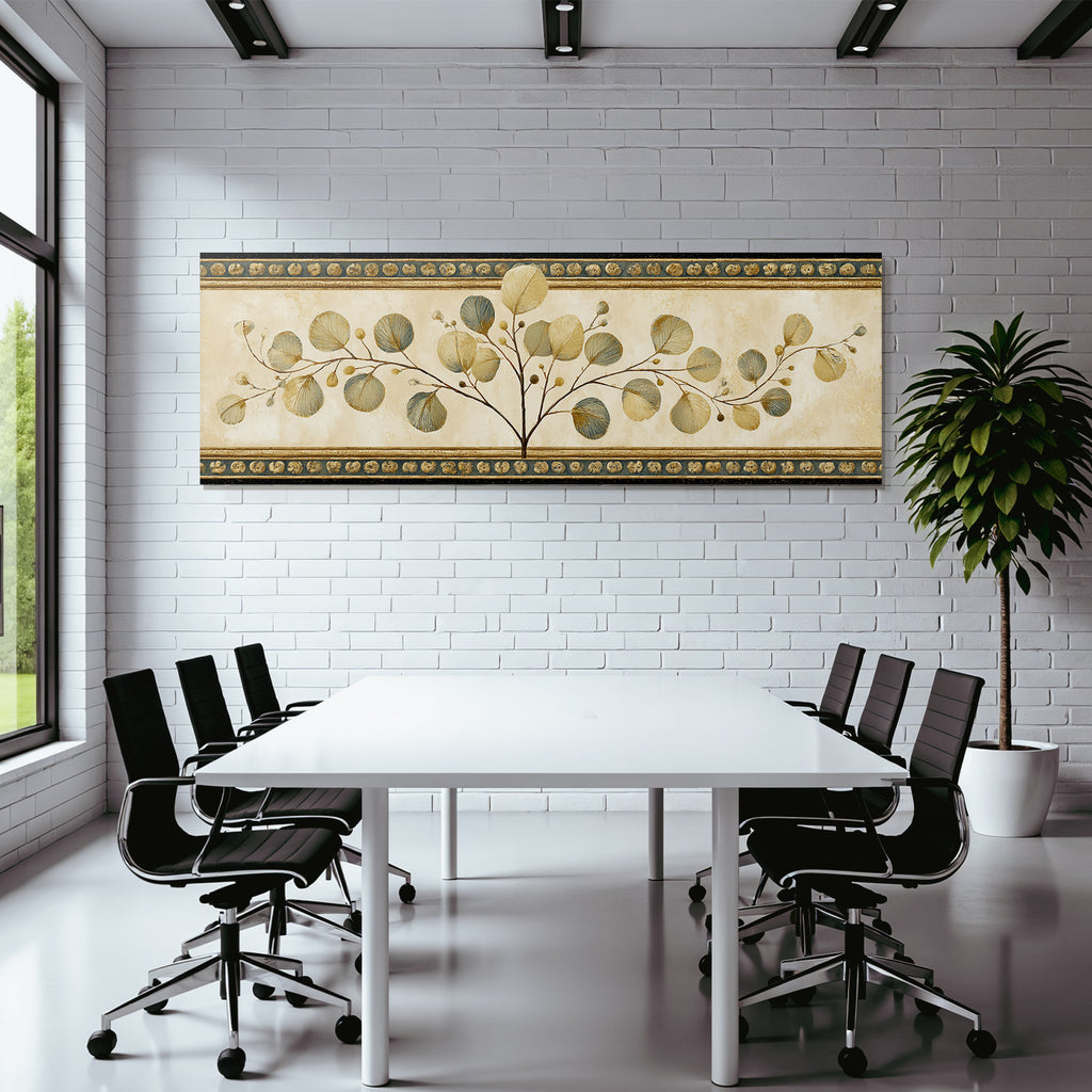 Decorative leaf design vintage style with textured background