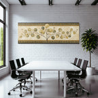 Decorative leaf design vintage style with textured background
