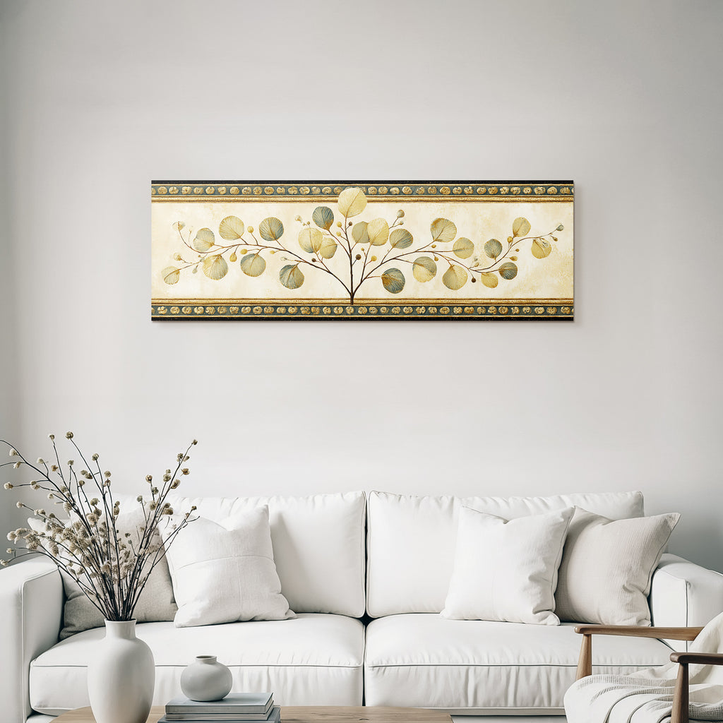 Decorative leaf design vintage style with textured background