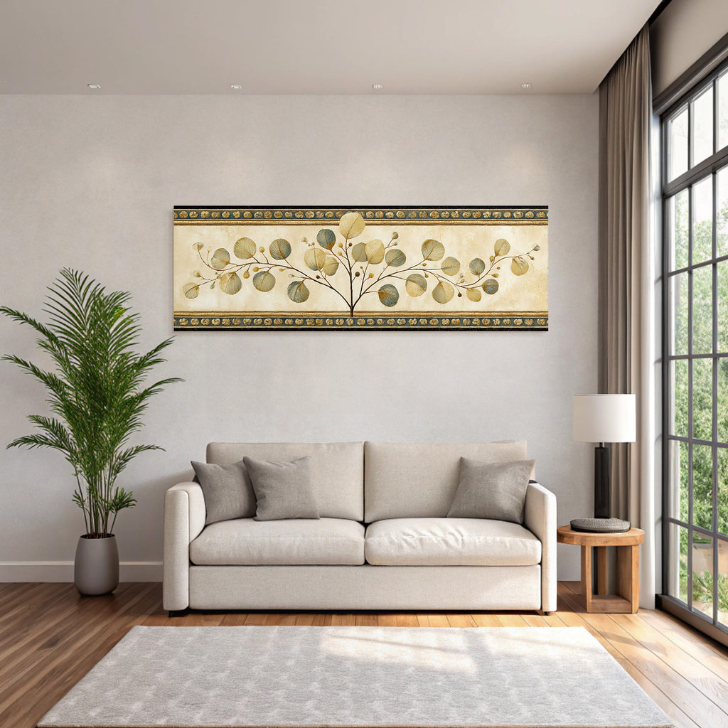 Decorative leaf design vintage style with textured background