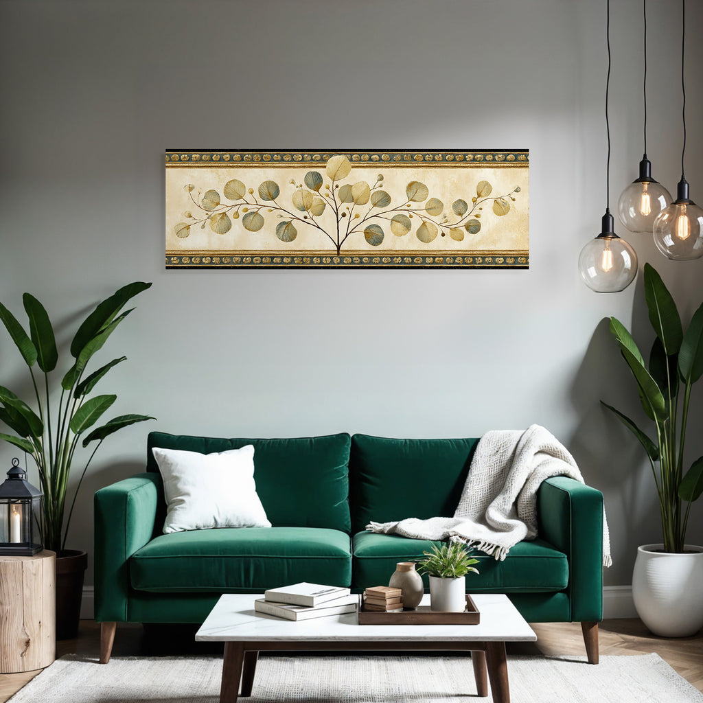 Decorative leaf design vintage style with textured background