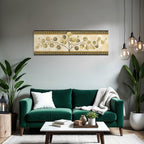 Decorative leaf design vintage style with textured background