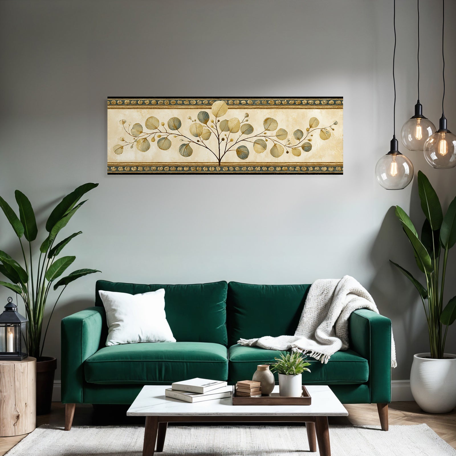 Dekoratives Blatt Design Vintage Stil Mit Texturiertem Hintergrund