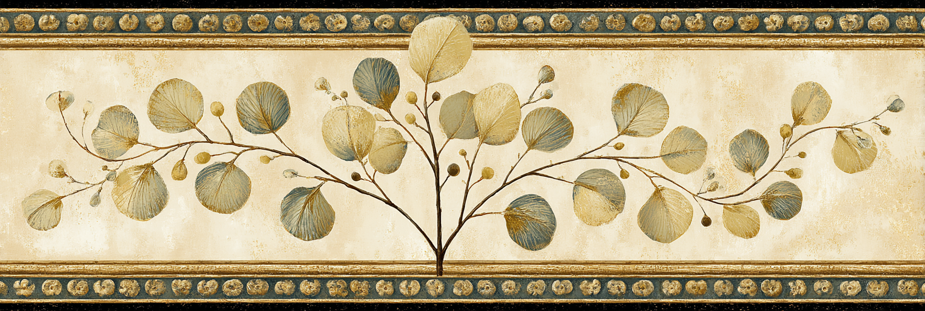 Dekoratives Blatt Design Vintage Stil Mit Texturiertem Hintergrund | Klassisch | Einrichtungsstile