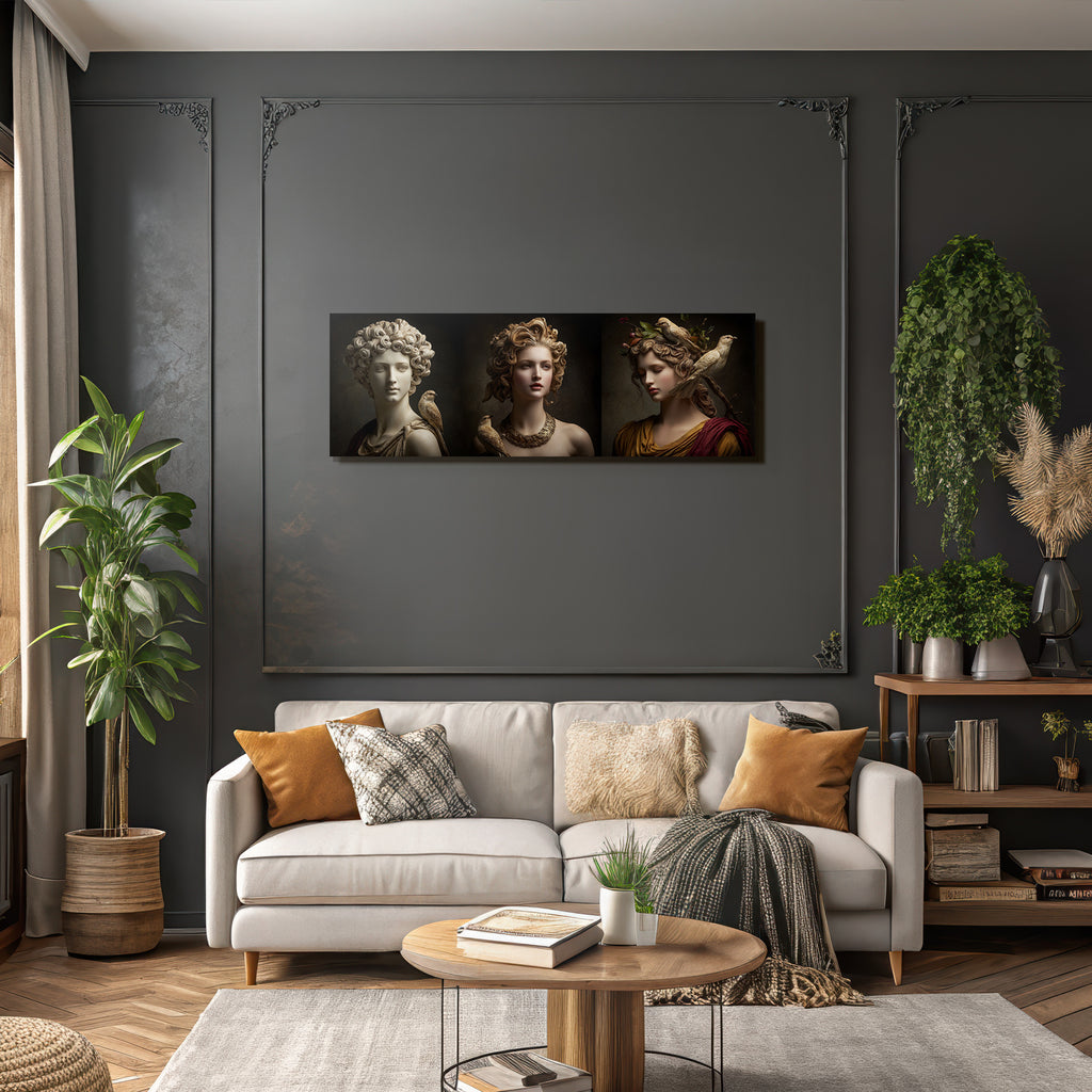 Drei Busts Natur Und Schoenheit Kunstvolle Gestaltung