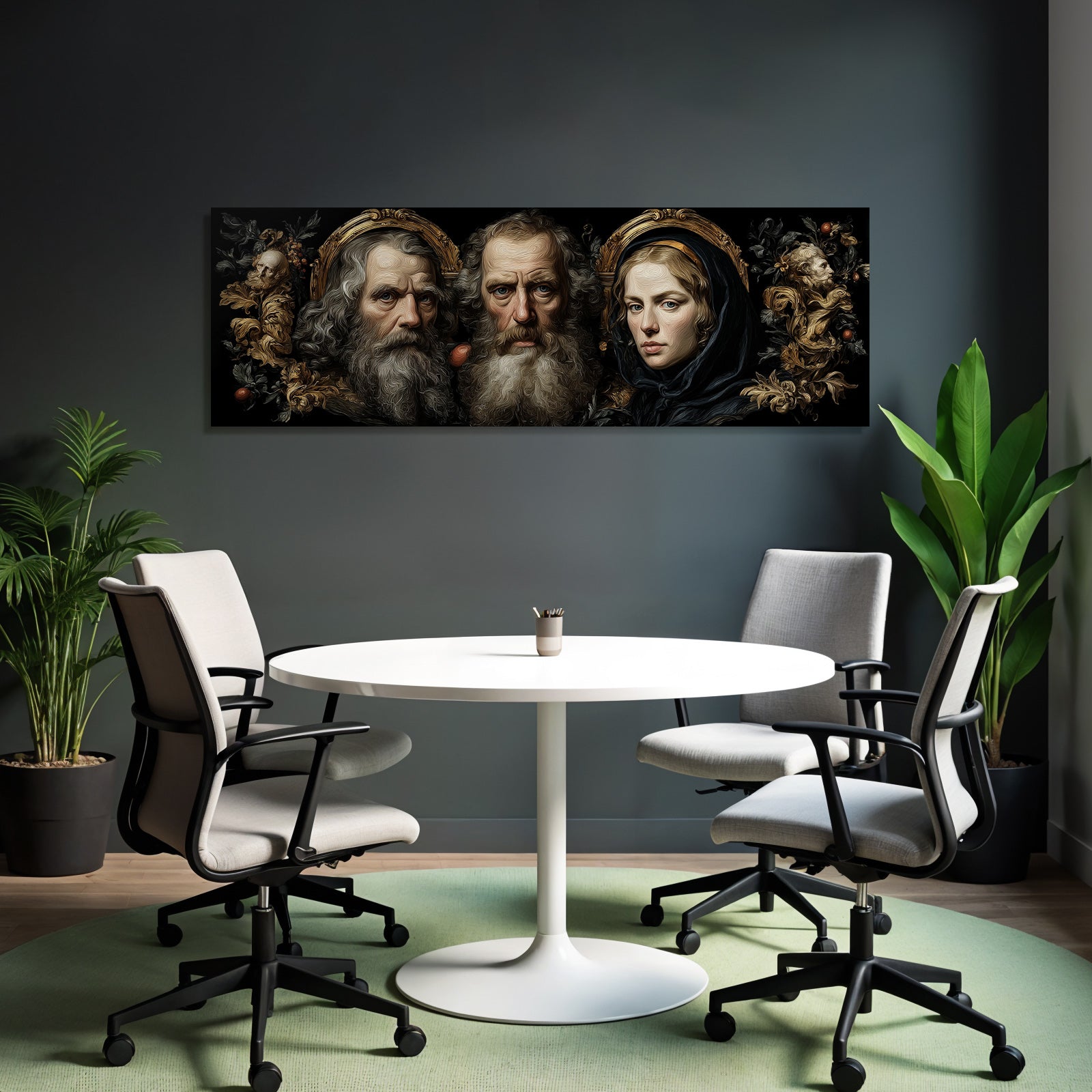 Drei Figuren Kunstberarbeitung Baroque Stil Oriantierte Elemente