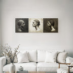 Drei Profile Einer Frau Kunstwerk Stilvolle Portraets