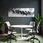 Dynamische Horses In Schwarz Mit Abstrahierter Hintergrund