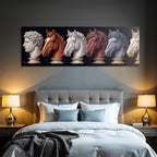 E Humanfigur Und Modern Bunt Horse Heads Skulpturen