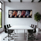 E Humanfigur Und Modern Bunt Horse Heads Skulpturen