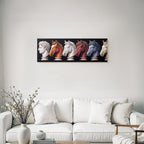 E Humanfigur Und Modern Bunt Horse Heads Skulpturen