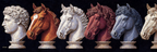 E Humanfigur Und Modern Bunt Horse Heads Skulpturen | Klassisch | Einrichtungsstile