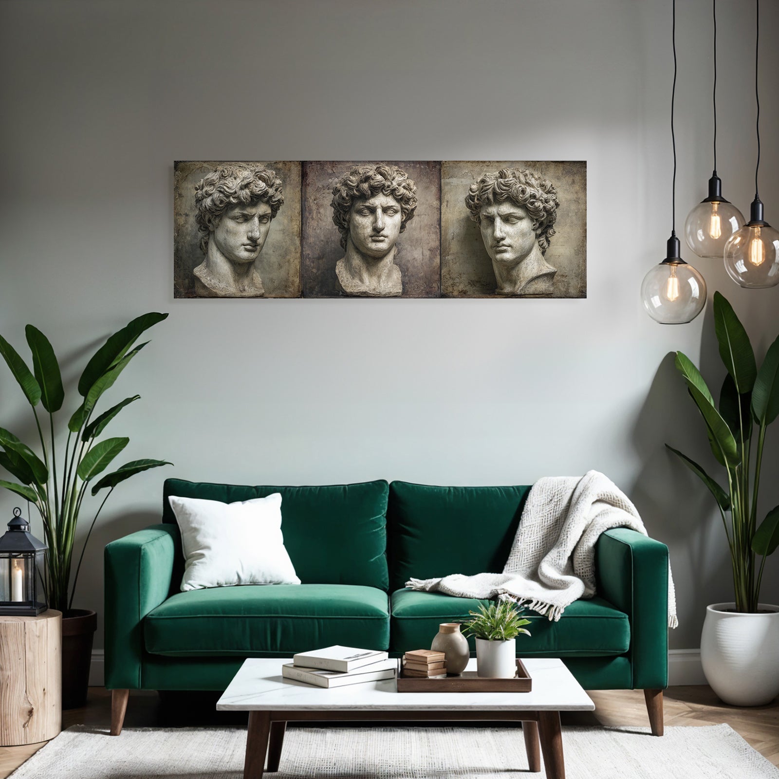 E Skulptur Maennlicher Figuren Mit Lockigem Haar