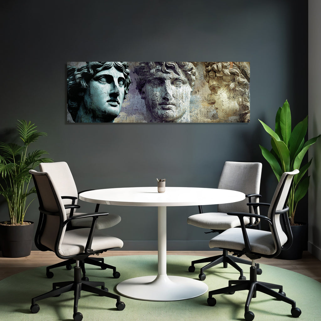 E Skulpturen Bueste Mit Detailreichen Gesichtszuegen Hintergrund