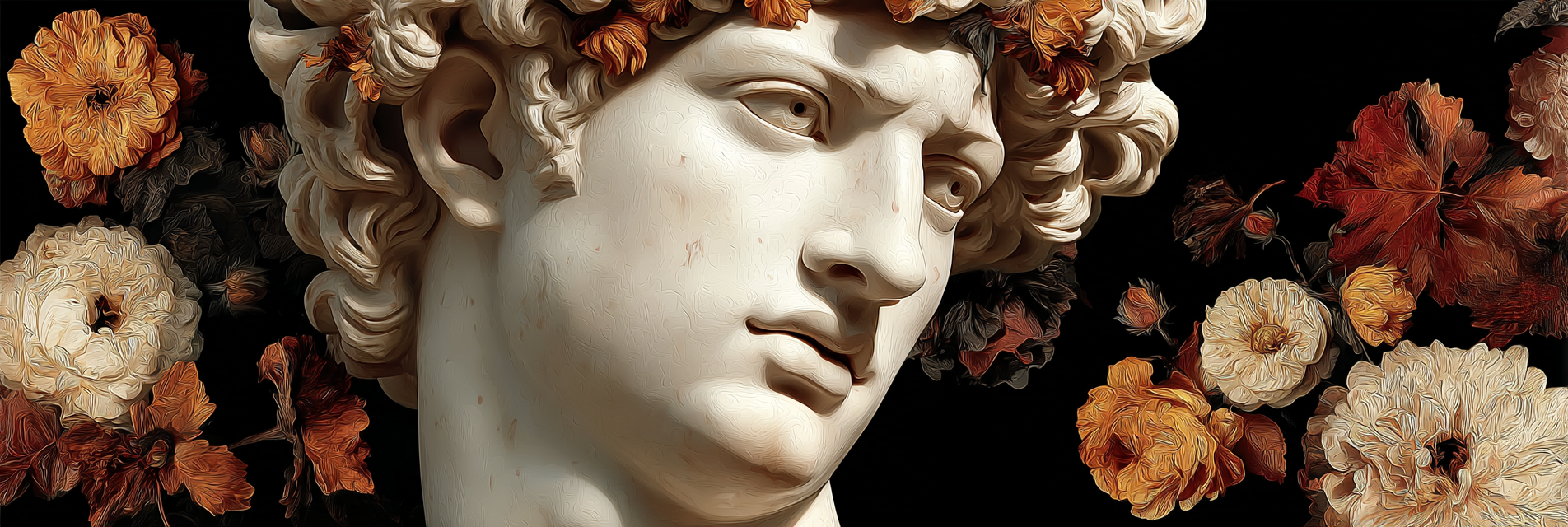 E Statue Mit Blumen Kunstvolle Darstellung | Klassisch | Einrichtungsstile