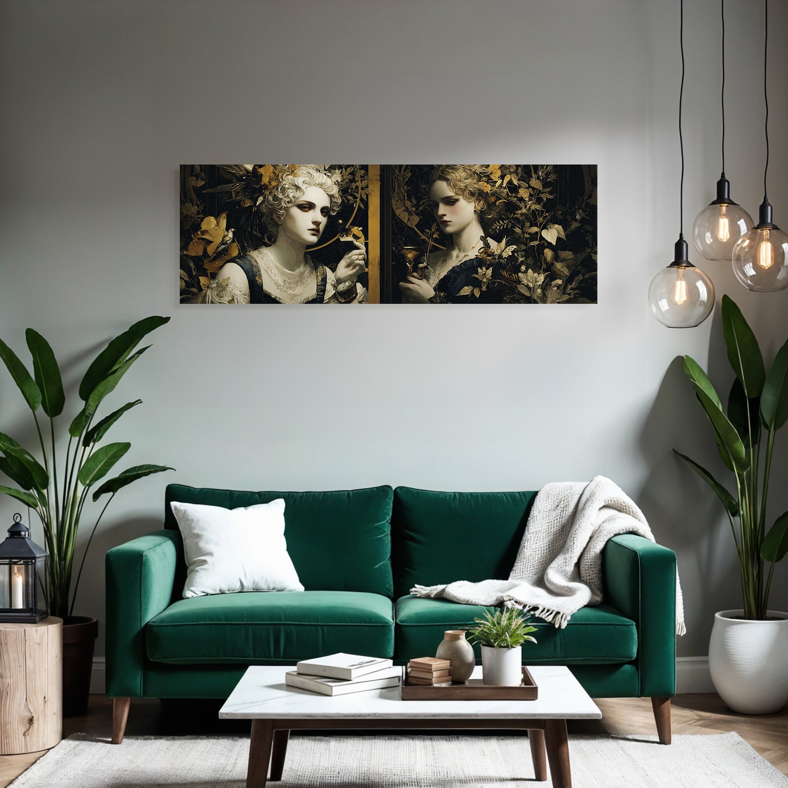 Elegante Frauen Mit Blumen Kuenstlerische Darstellung
