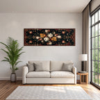 Florales Motiv Auf Dunklem Hintergrund Dekoratives Design