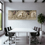 Fluffy Weisser Hund In Ornate Rahmen Mit Floralen Designs