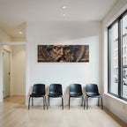 Gesicht Einer Skulptur Mit Langem Haar Und Bart Gold Bronze Finish