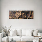 Gesicht Einer Skulptur Mit Langem Haar Und Bart Gold Bronze Finish
