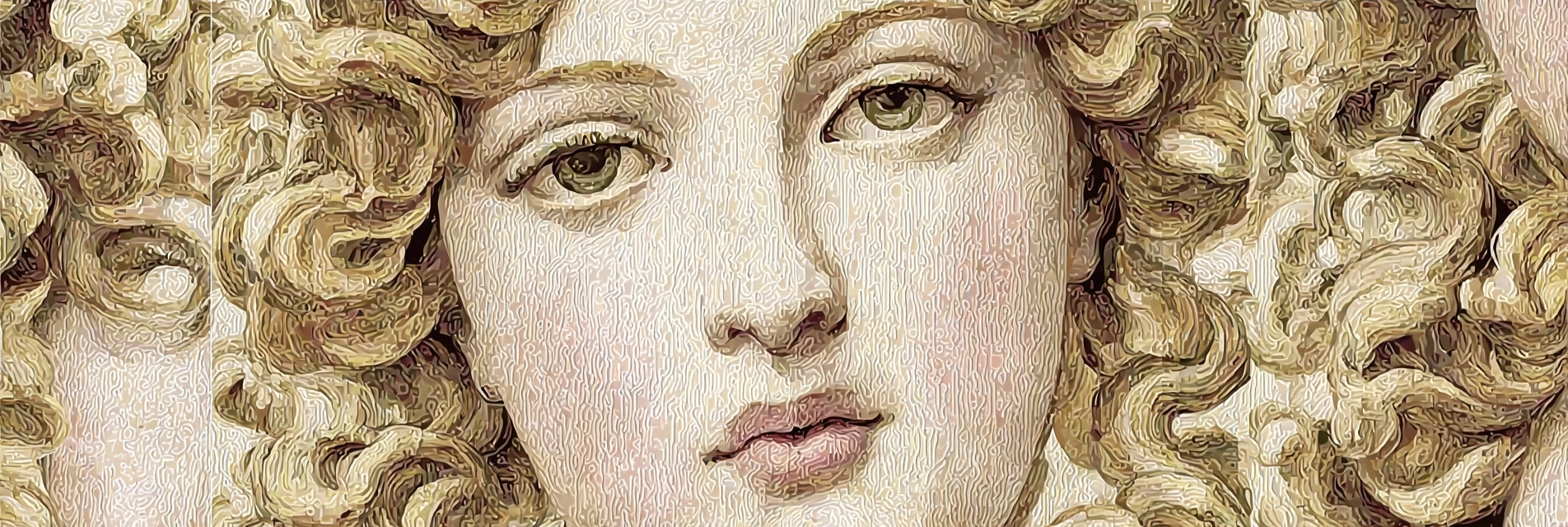 Gestylte Darstellung Eines Gesichts Mit Lockigem Haar Und Detailreicher Mimik | Klassisch | Einrichtungsstile