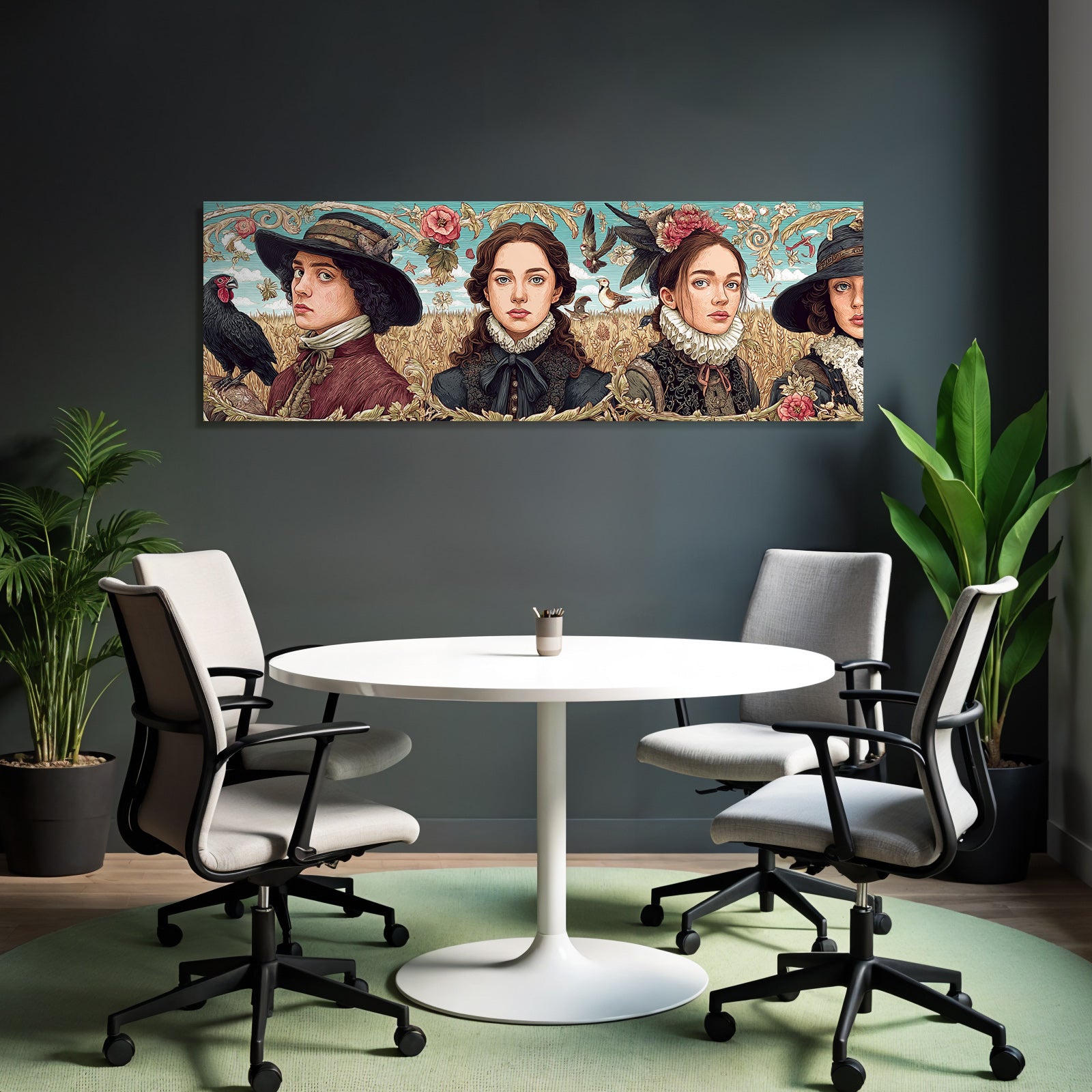Historische Figuren Vintage Stil In Natur Illumination