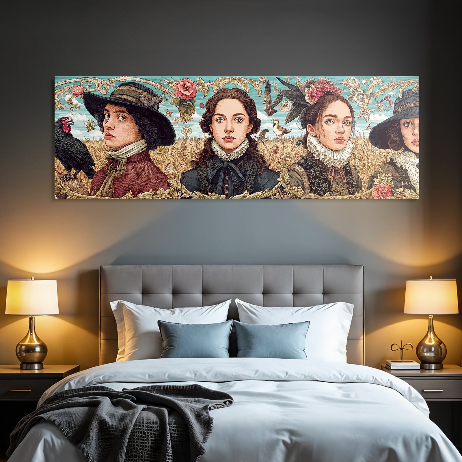 Historische Figuren Vintage Stil In Natur Illumination