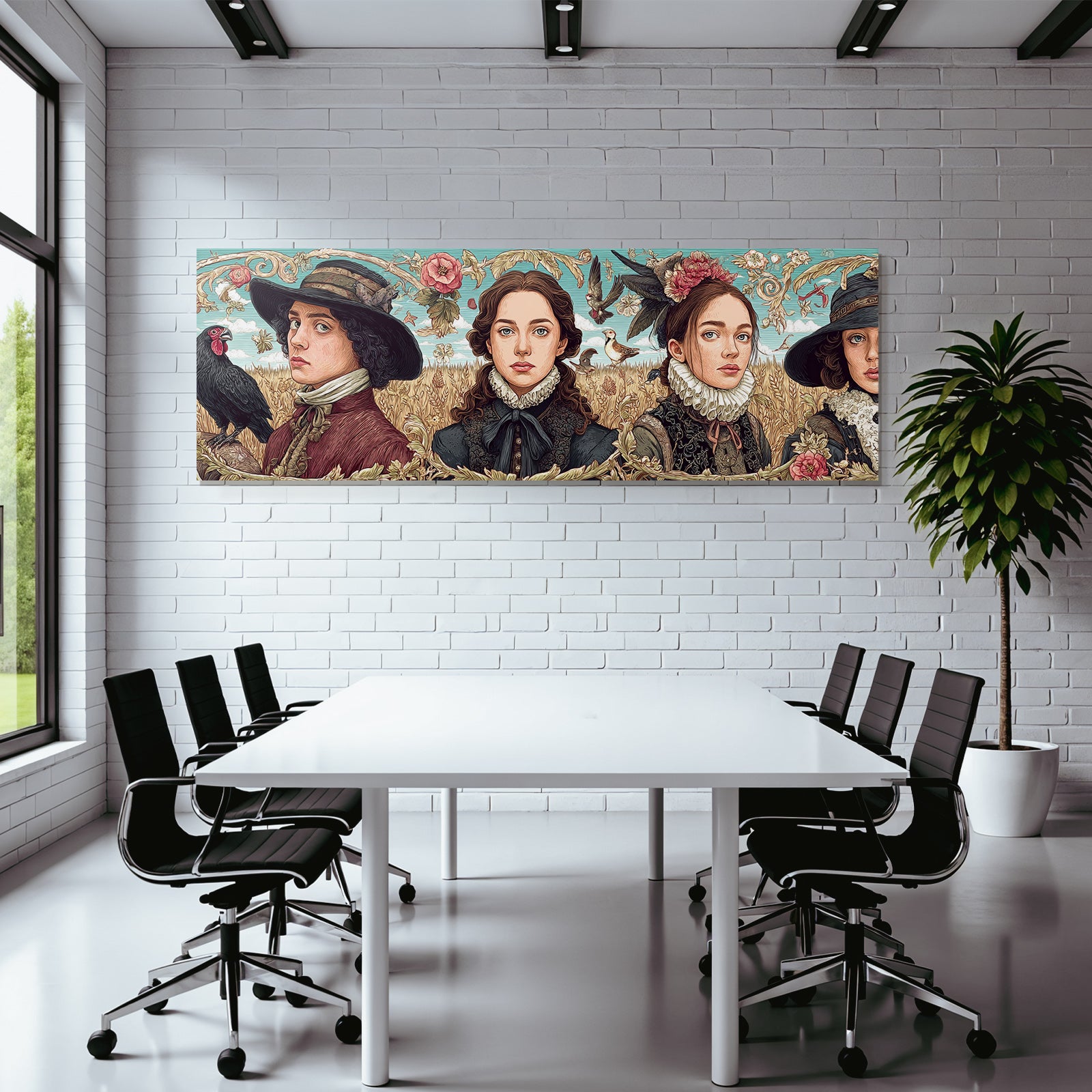 Historische Figuren Vintage Stil In Natur Illumination