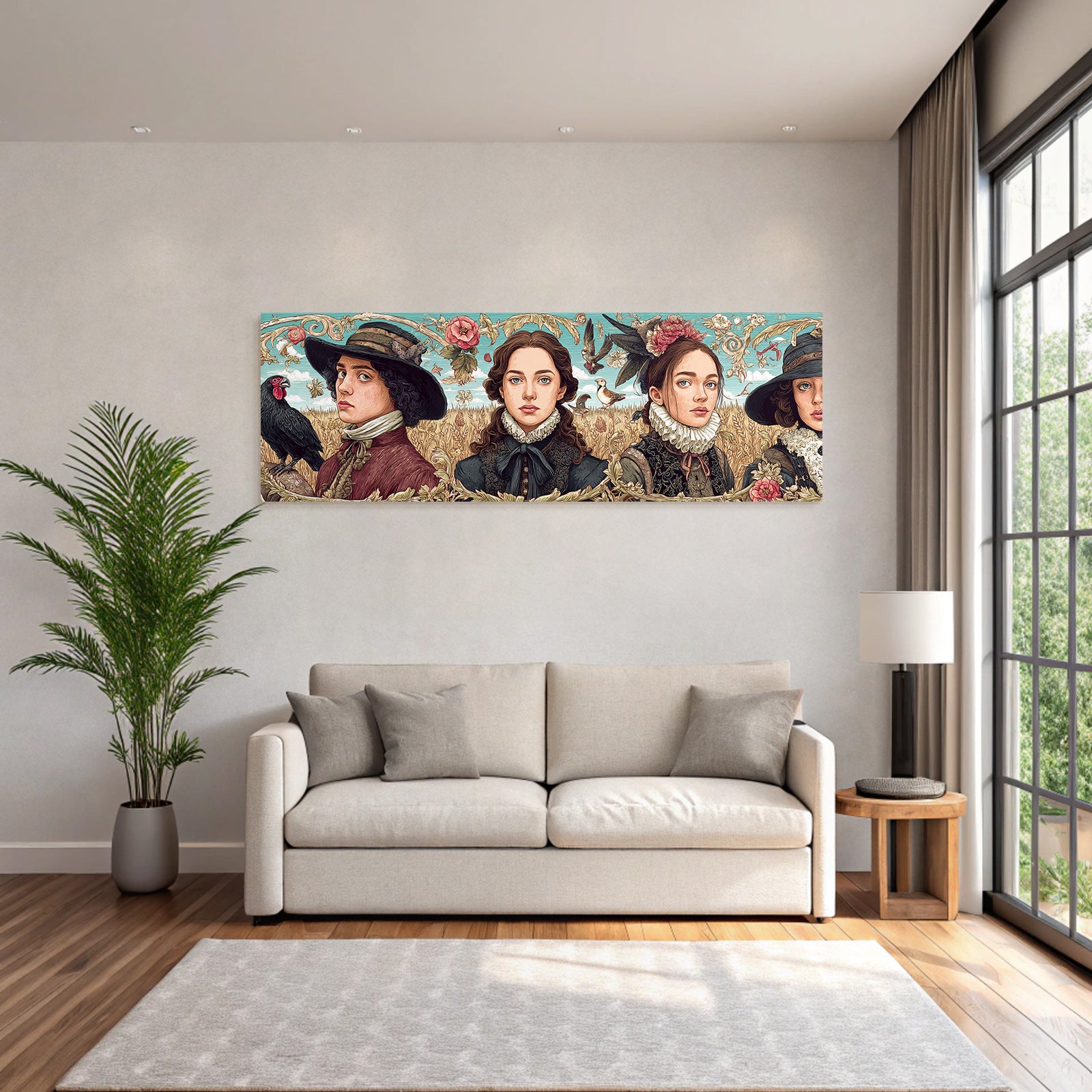 Historische Figuren Vintage Stil In Natur Illumination