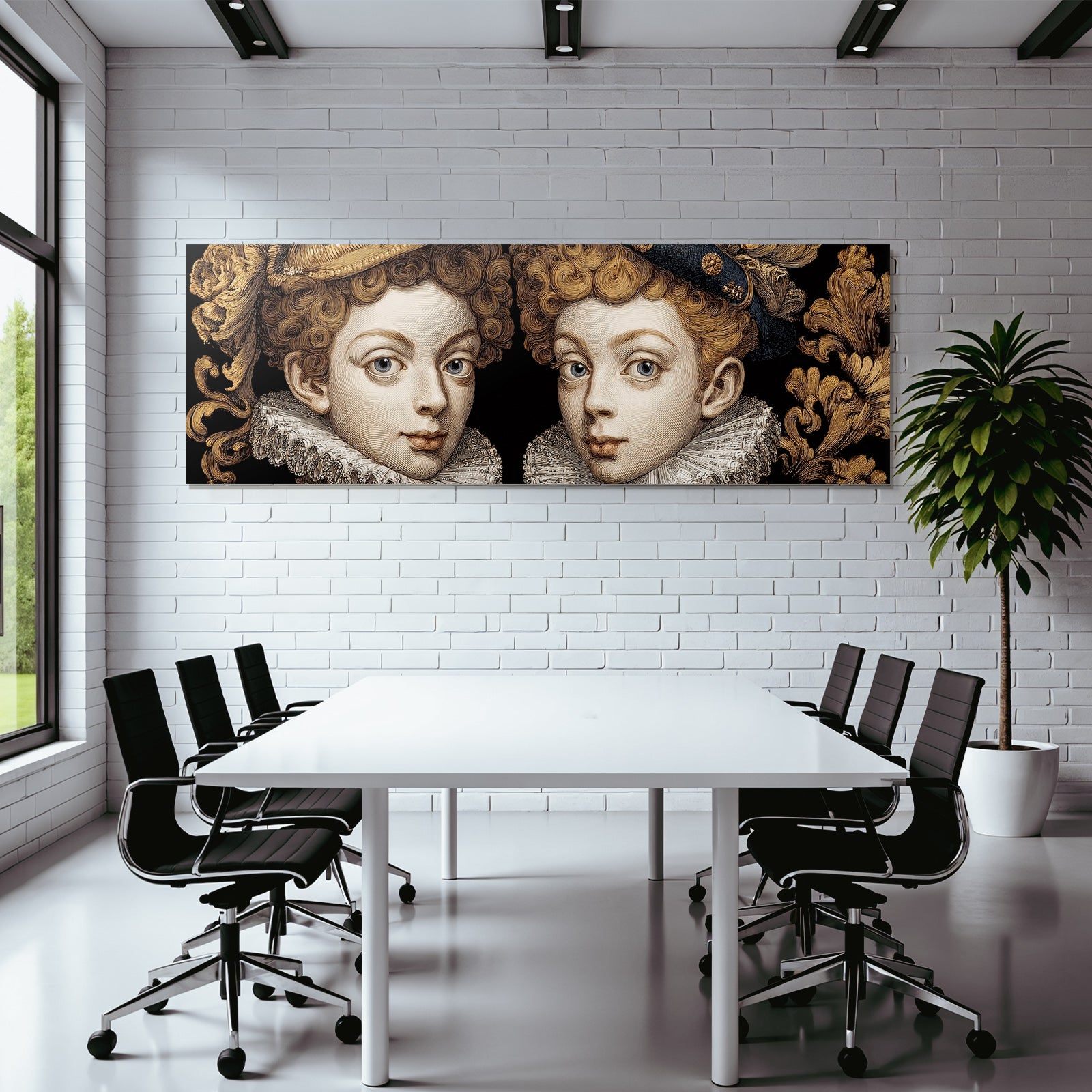 Historische Portraetdarstellung Mit Gekrellten Haaren Unscharfer Hintergrund