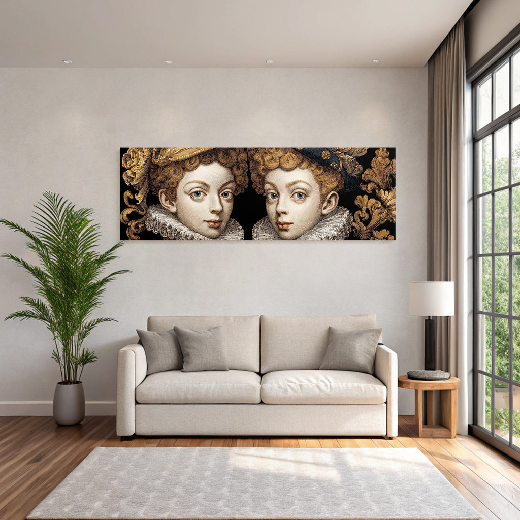 Historische Portraetdarstellung Mit Gekrellten Haaren Unscharfer Hintergrund