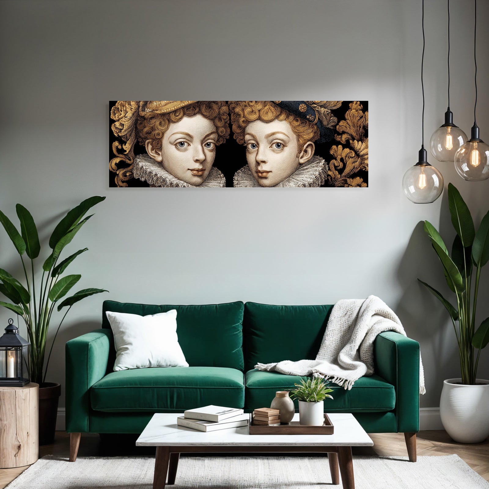 Historische Portraetdarstellung Mit Gekrellten Haaren Unscharfer Hintergrund