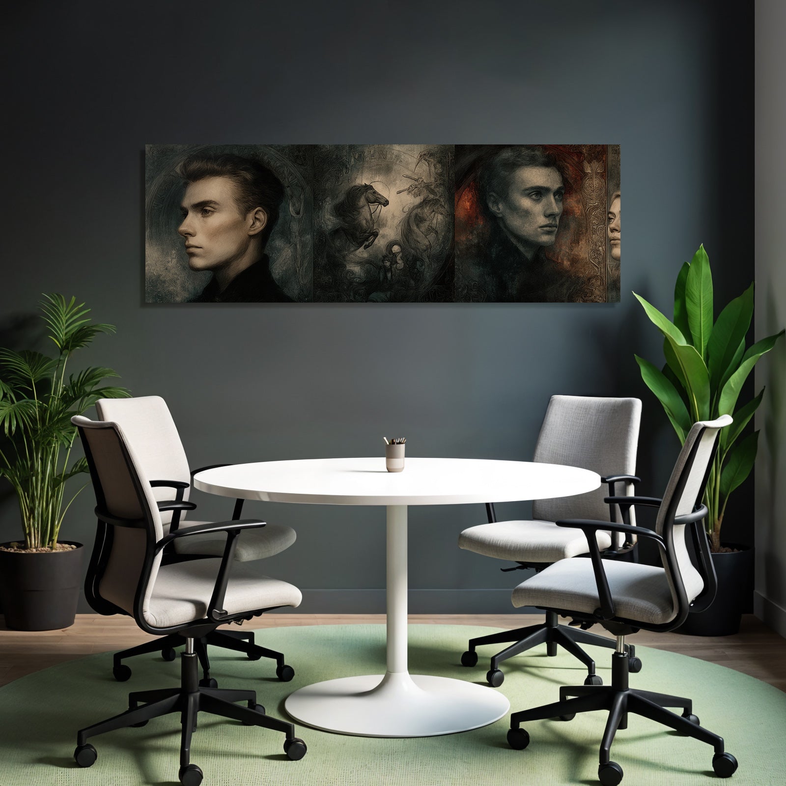 Junge Maenner In Artistischem Abstrakten Panel Style