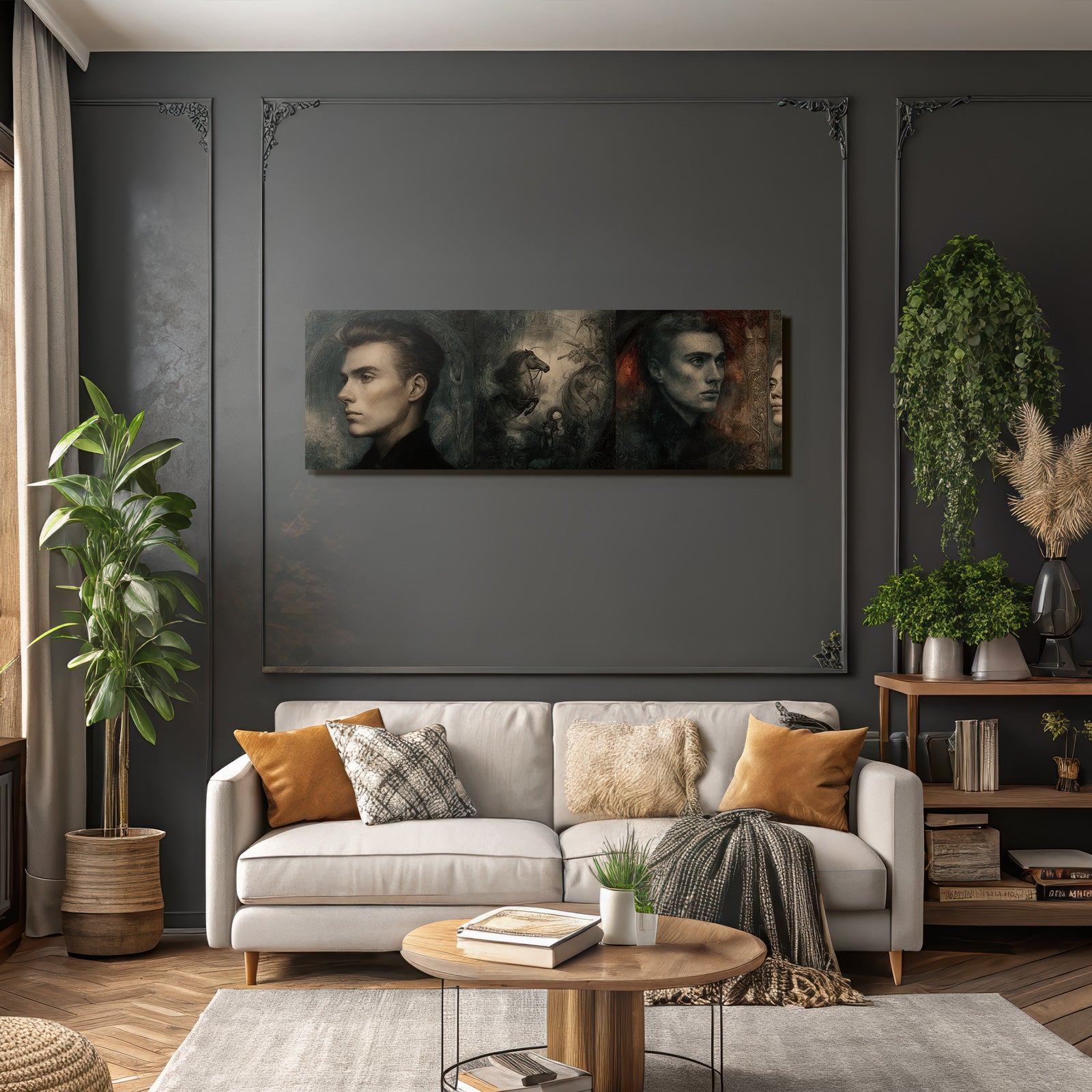 Junge Maenner In Artistischem Abstrakten Panel Style
