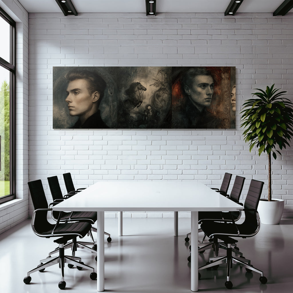 Junge Maenner In Artistischem Abstrakten Panel Style