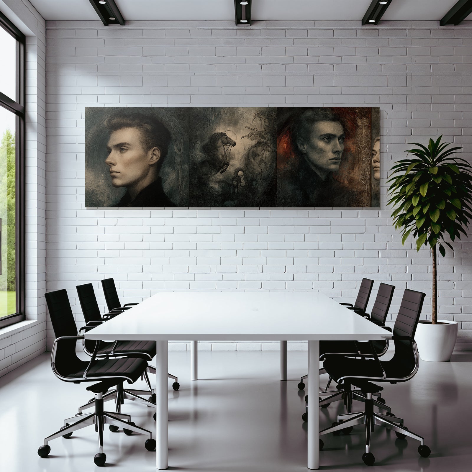 Junge Maenner In Artistischem Abstrakten Panel Style