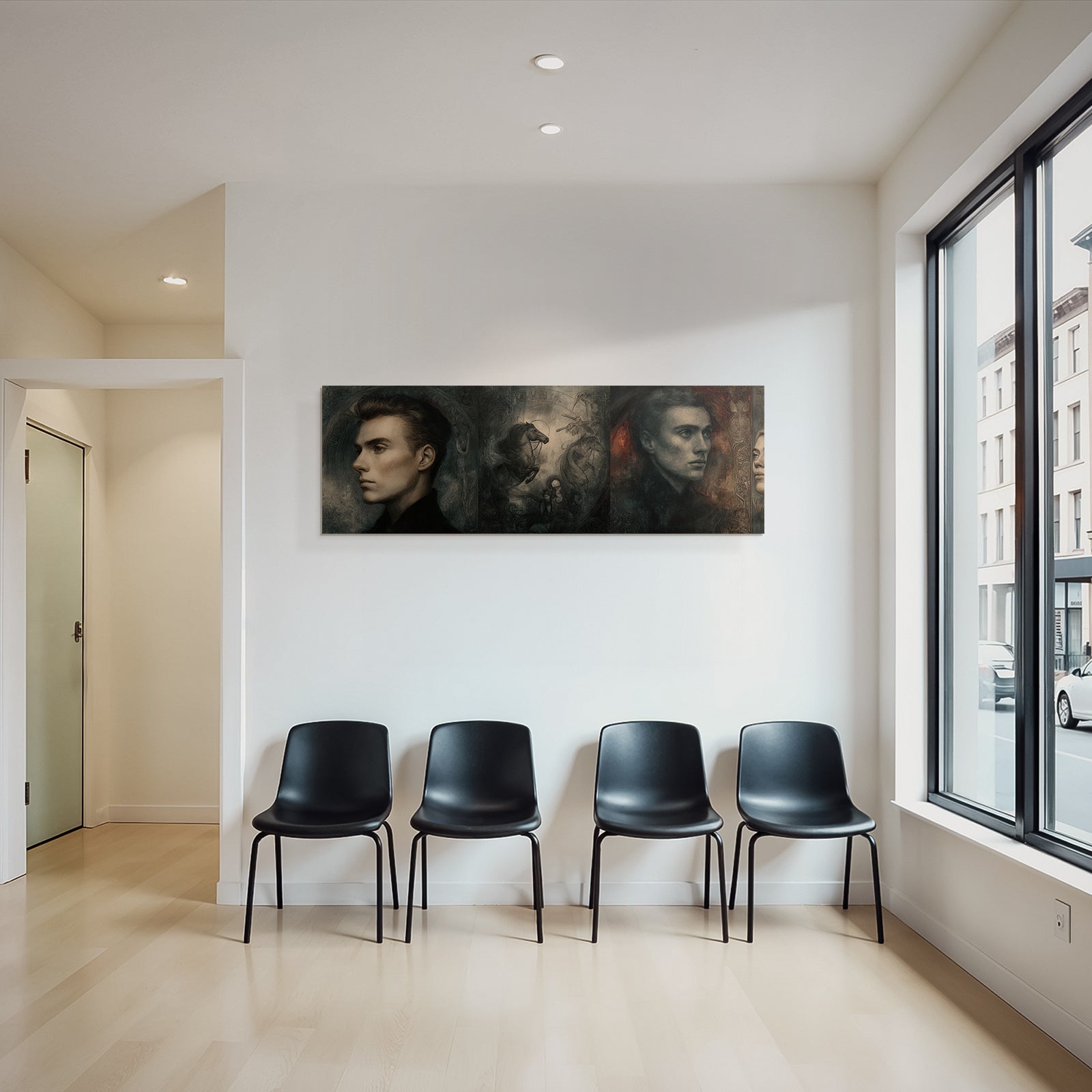 Junge Maenner In Artistischem Abstrakten Panel Style