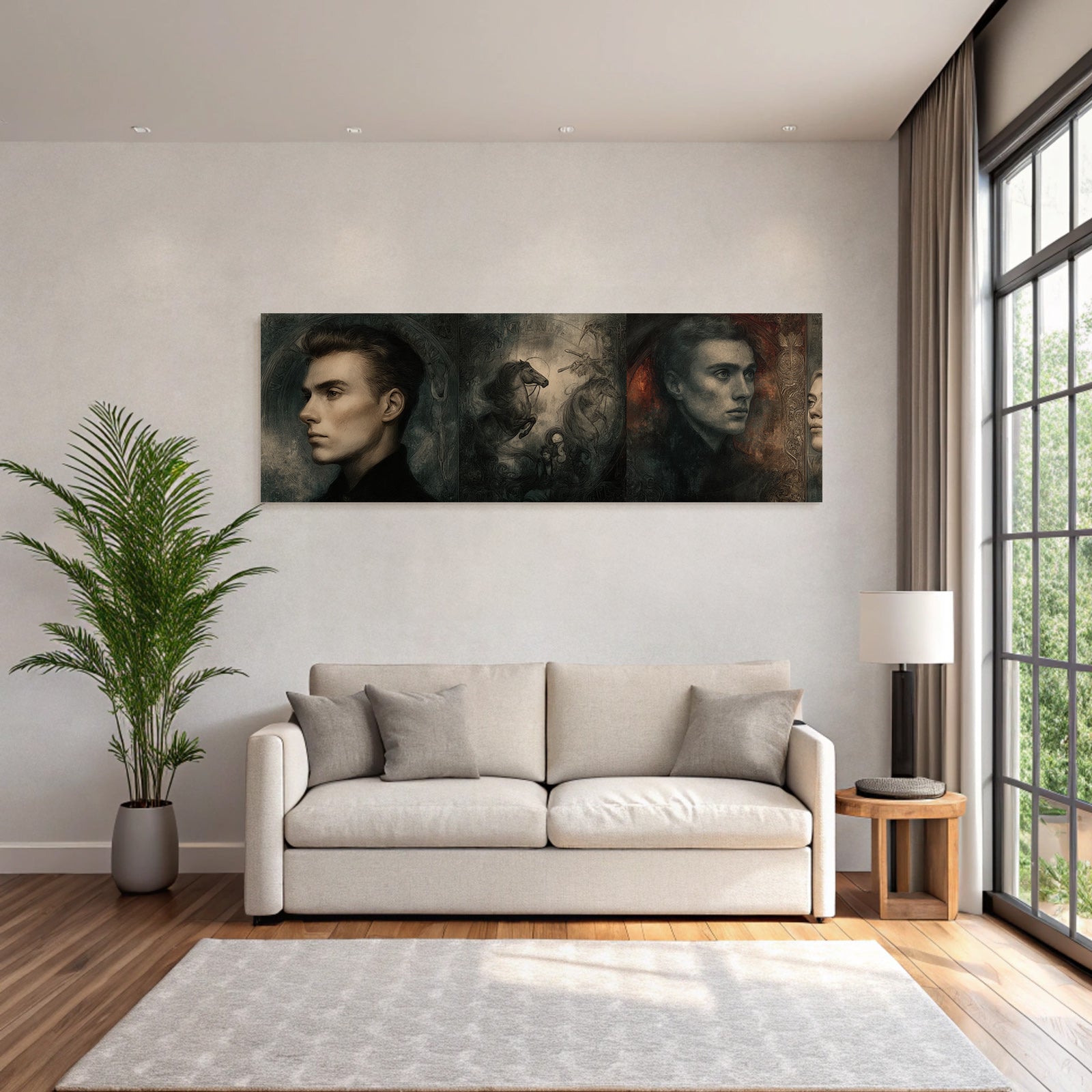 Junge Maenner In Artistischem Abstrakten Panel Style